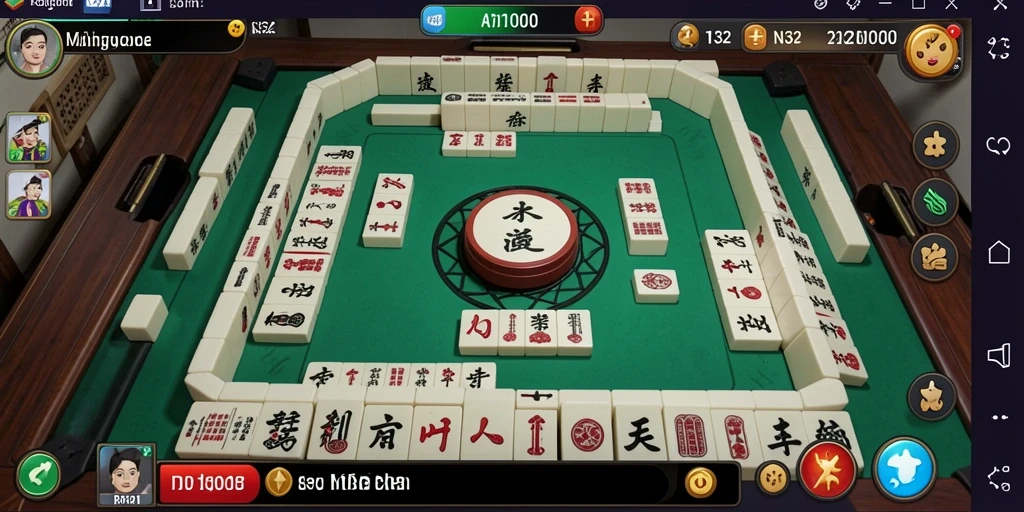 Screenshot N32 menampilkan gameplay Mahjong yang menarik dan interaktif.