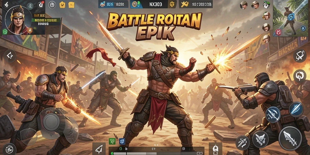 Tampilan gameplay seru di NX303 dalam pertarungan Battle Royale.